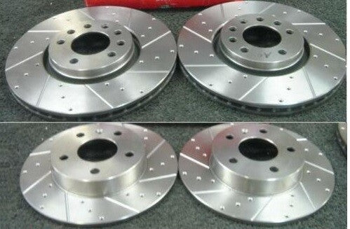 SAAB 9-5 2.3 AERO DRILLED GROOVED BRAKE DISCS FRONT REAR 