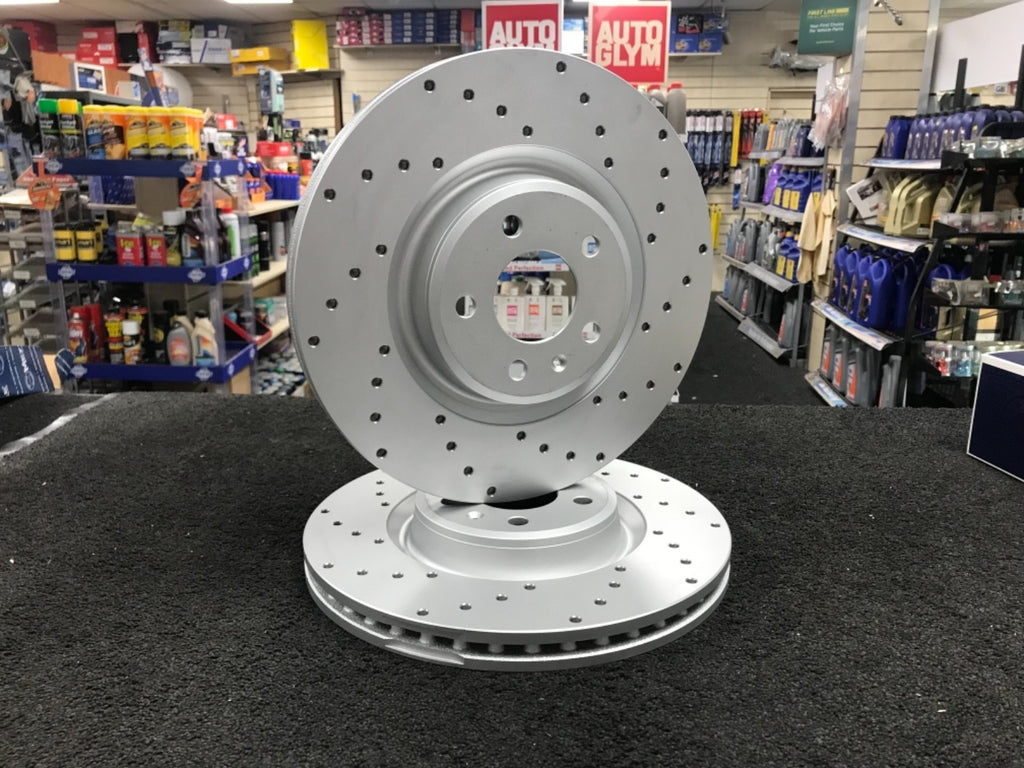 345MM SPORT DRILLED FRONT BRAKE DISCS TO FIT AUDI A4 A5 A6 A7 S5 S6 S7 Macan