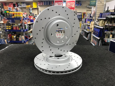 345MM SPORT DRILLED FRONT BRAKE DISCS TO FIT AUDI A4 A5 A6 A7 S5 S6 S7 Macan
