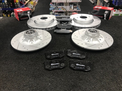 RENAULT CLIO SPORT 172  BRAKE DISC CROSS DRILLED GROOVED BREMBO PADS FRONT REAR