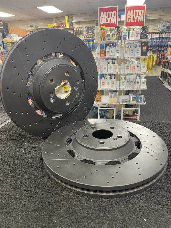 FOR MERCEDES AMG GT63 C290 2 FRONT BRAKE DISC BLACK COATED 390mm