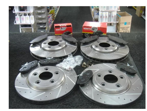 308 GTI THP S/S BY PS (MK2 (T9))  FRONT REAR DRILLED GROOVED BRAKE DISCS & PADS