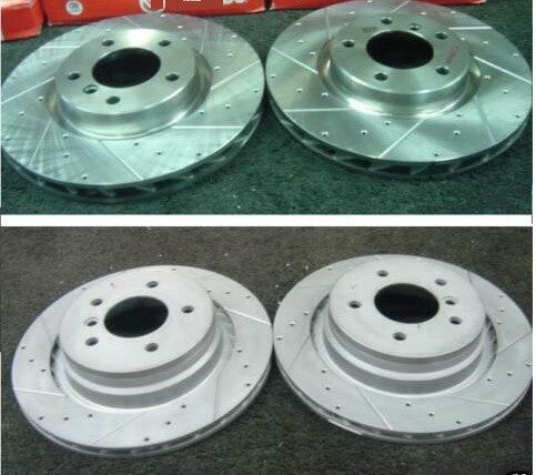 FOR BMW M3 E36 Z3 3.2 CROSS DRILLED & GROOVED BRAKE DISC FRONT REAR SET