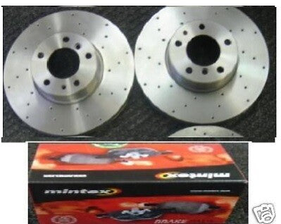 BMW 530D 540 DRILLED BRAKE DISC MINTEX PADS FRONT 