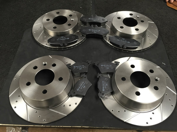 FOR MERCEDES VITO V CLASS W638 95-03 BRAKE DISC CROSS DRILLED GROOVED FRONT REAR
