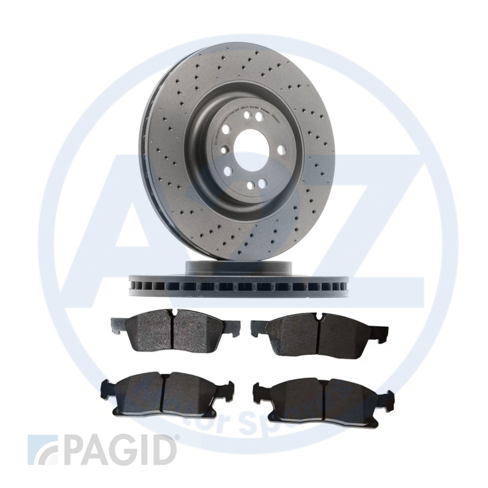PAGID FRONT DRILLED DISCS 350MM PADS FIT MERECEDES ML350 CDI BLUETEC W166