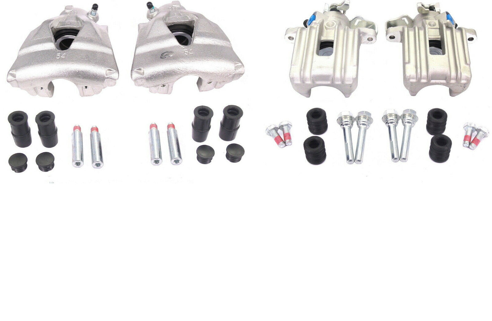 4 BRAKE CALIPER FRONT REAR+SLIDER AUDI A3 CORDOBA IBIZA LEON TOLEDO 288MM DISC