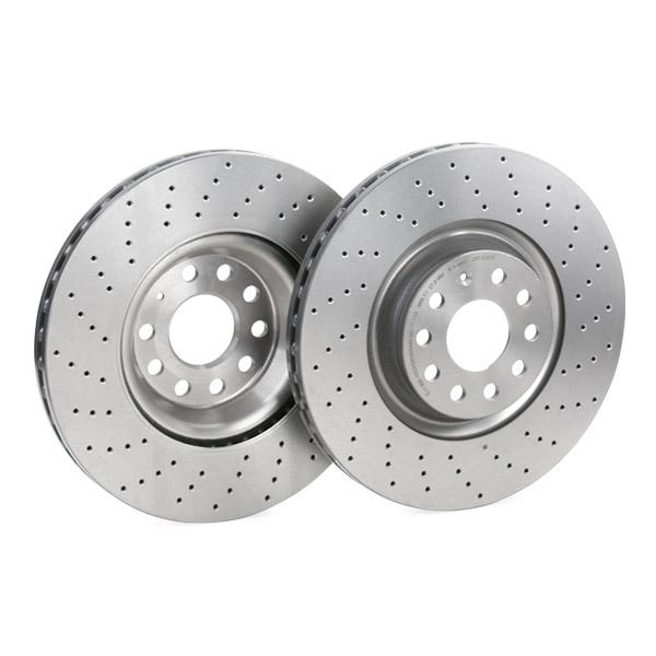 FOR AUDI S3 8V VW GOLF R MK7 FRONT DRILLED BREMBO XTRA BRAKE DISCS PAIR 340mm