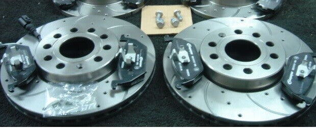 VW CADDY 1.6TDi BRAKE DISC 280mm FRONT  DRILLED GROOVED DISCS AND  MINTEX PADS