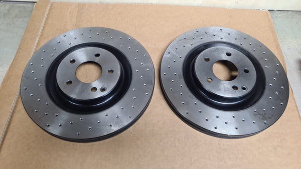 FOR MERCEDES CLK500 FRONT DRILLED BRAKE DISCS 345MM