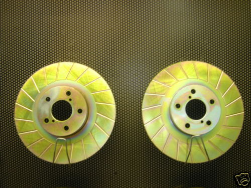 FOR SUBARU IMPREZA WRX TURBO FRONT GROOVED BRAKE DISCS X 2 294MM