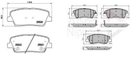 FOR HYUNDAI SANTA FE 2.2CRDI 2.7 V6 DISC BRAKE PADS FRONT REAR 2010 on models