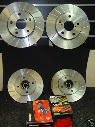 CLIO SPORT 172 GROOVED FRONT REAR BRAKE DISC ABS