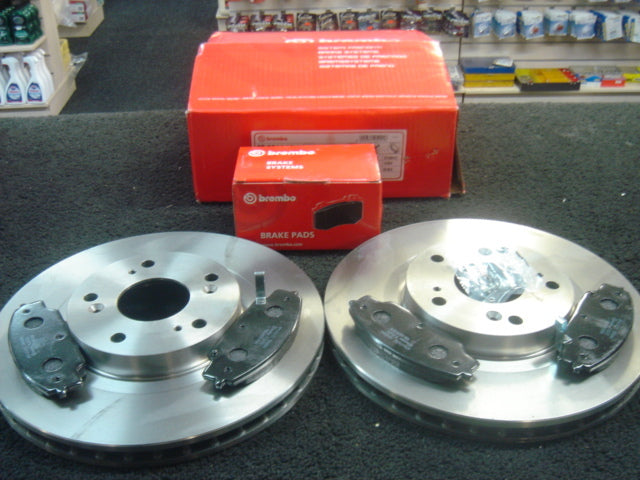FOR HONDA CIVIC TYPE R EP3 BREMBO BRAKE DISC & PADS FRONT 300MM