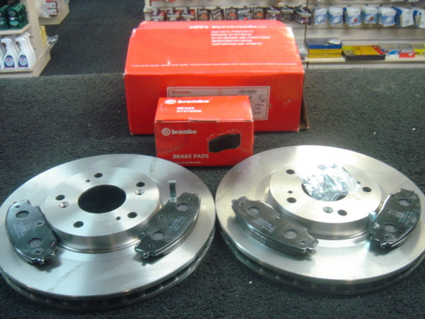 FOR HONDA CIVIC TYPE R EP3 BREMBO BRAKE DISC & PADS FRONT 300MM