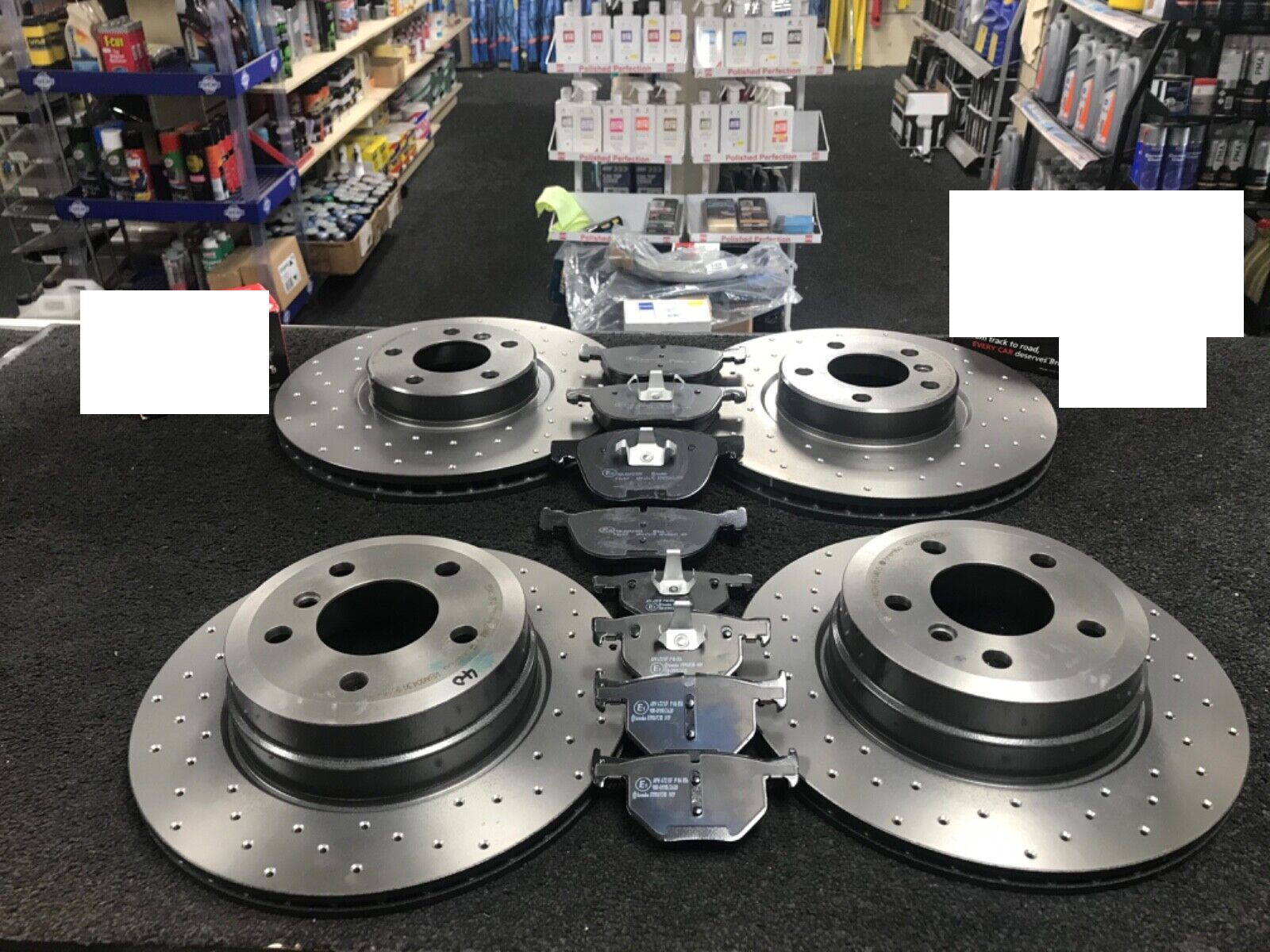 BMW X5 F16  BRAKE DISCS CROSS DRILLED WITH BRAKE PADS FRONT REAR