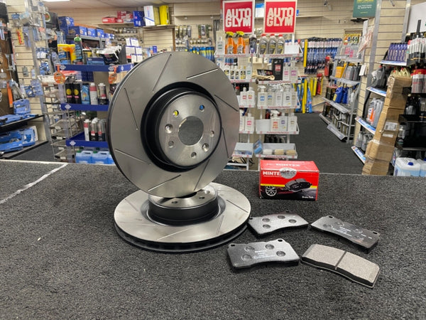  FOR MEGANE RS275 RS265 MK3 SPORT FRONT PADS AND 340MM BRAKE DISCS GROOVED