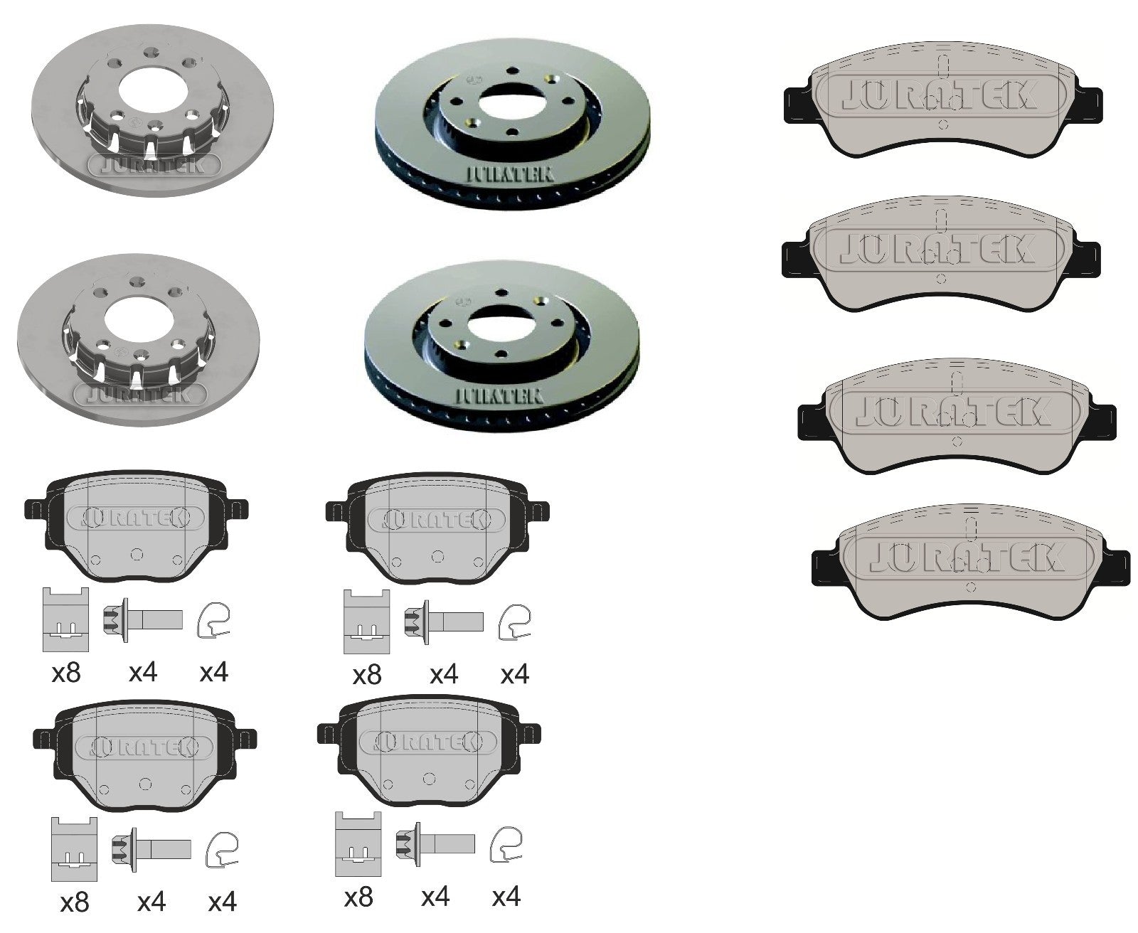FOR 208 GT PREMIUM (MK2 (PL21E)) FRONT REAR BRAKE DISC PAD SET