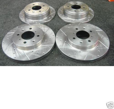 FOR NISSAN ALMERA GTI N15 DRILLED GROOVED BRAKE DISC FR RR