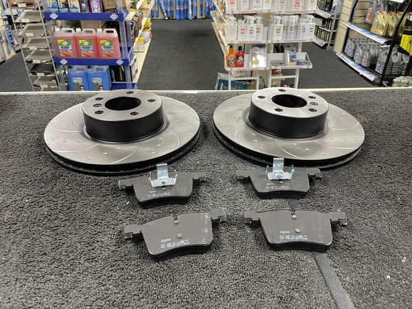 FOR BMW X3 X4 35D FRONT PERFORMANCE DRILLED GROOVED BRAKE DISCS PADS SET **NEW**