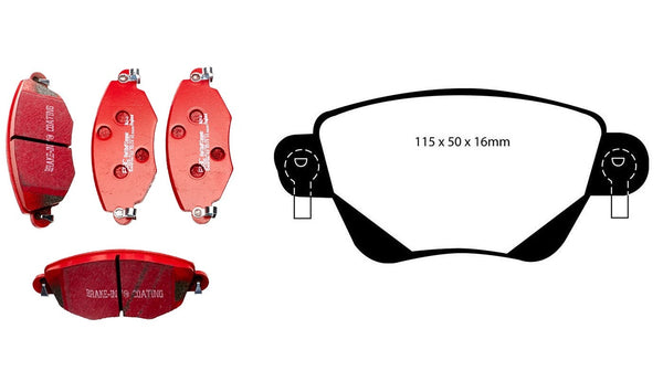 BRAKE PADS FORD MONDEO 2001-07 BRAKE PADS EBC RED STUFF  FRONT REAR