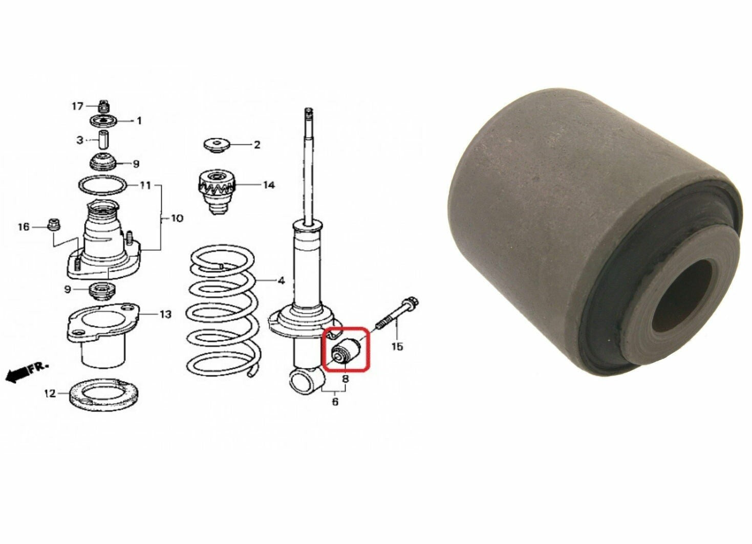 FOR  CIVIC EU/EP/ES 01-06, ACCORD TOURER CM 02-08, CR-V RD/RE 01 52622-S7A-014