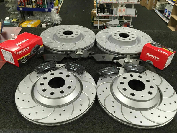 A6 TDI S LINE (MK3 (4F) C6 DRILLED GROOVED BRAKE DISC BRAKE PAD FRONT REAR