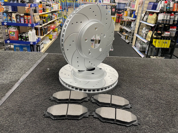 FOR IS250 IS220D IS200D IS250C IS300 BRAKE DISCS DRILLED GROOVED FRONT REAR 
