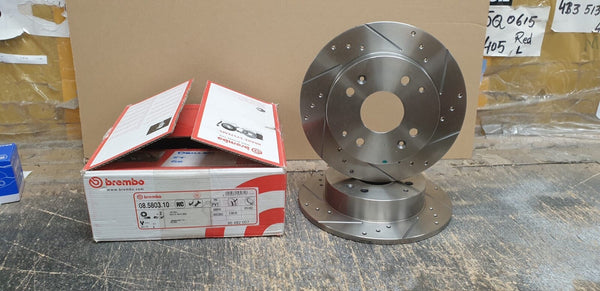 FOR HONDA ACCORD CIVIC VTI ROVER REAR  BREMBO BRAKE DISC CROSS DRILLED 260MM 