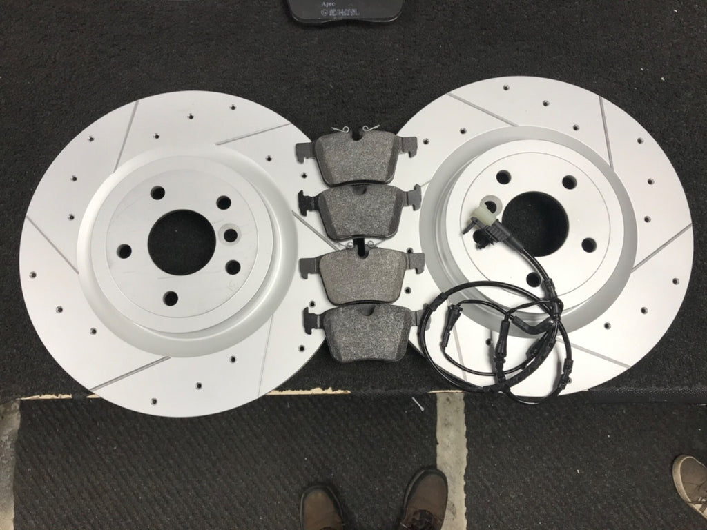 FOR JAGUAR XE 3.0 S X760 CROSS DRILLED GROOVED BRAKE DISCS PADS 350MM FRONTREAR