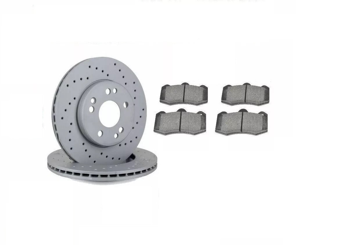 FOR LOTUS EXIGE 3.5 350S 2012-on REAR DRILLED BRAKE DISCS SET + DISC PADS KIT