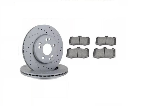 FOR LOTUS EXIGE 3.5 350S 2012-on REAR DRILLED BRAKE DISCS SET + DISC PADS KIT