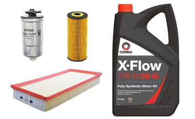 AUDI A3 97-03 MK1 1J 1.9TDI PD OIL AIR FUEL FILTERS + 5L SYNTHETIC SERVICE KIT 