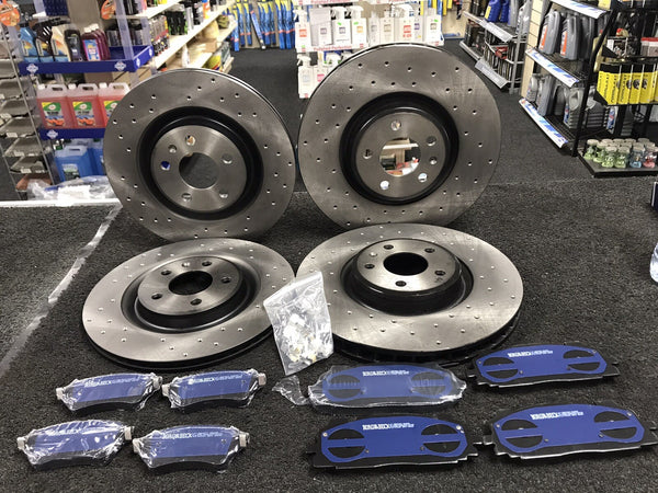 FOR AUDI S4 S5 SQ5 TFSI 3.0QUATTRO B9 SLINE CROSS DRILLED BRAKE DISC BRAKE PADS