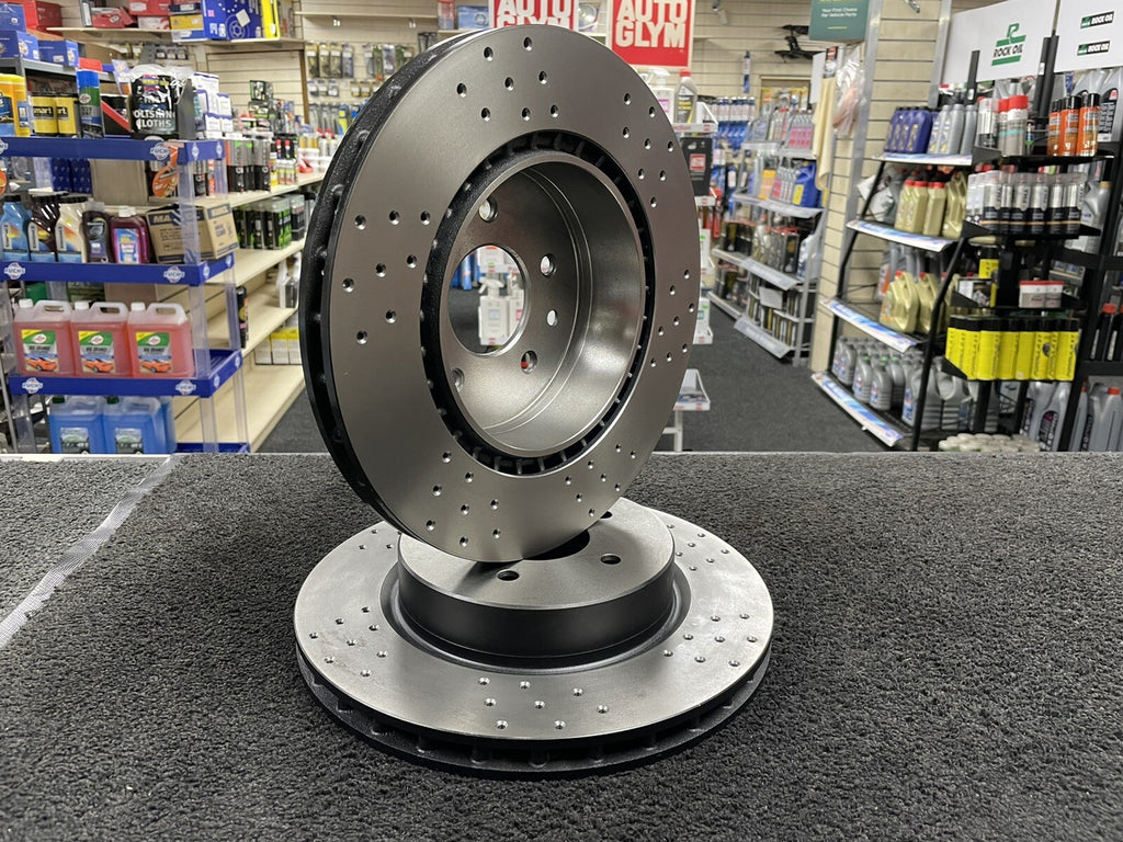 BRAKE DISCS SPORTCROSS DRILLED PERFROMANCE FIT FOR JAGUAR XKR XK8 JLM21281 