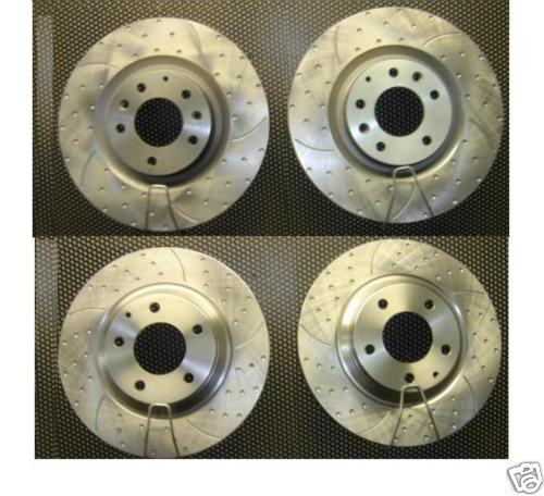 FOR MAZDA RX8 GROOVED DIMPLED BRAKE DISC  EBC RED STUFF BRAKE PADS FRONT REAR