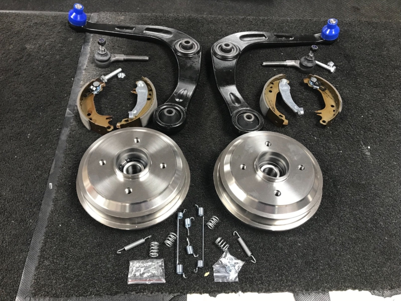 206 2 BRAKE DRUM BRAKE SHOE FITTING KIT WHEEL BEARING WISHBONE TRACK ROD PINCH 