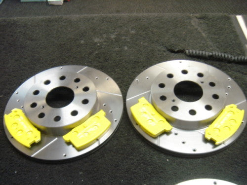 FOR MR2 MK2 SW20 REV 2 3 REAR DRILLED GROOVED BRAKE DISC EBC YELLOW STUFF PA 