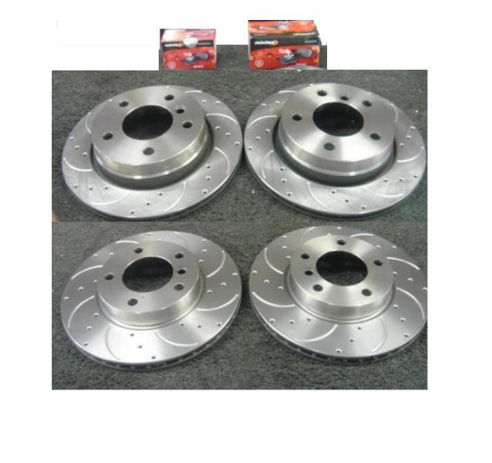 FORD MONDEO ST24 ST200 FRONT REAR DRILLED GROOVED BRAKE DISC MINTEX PADS