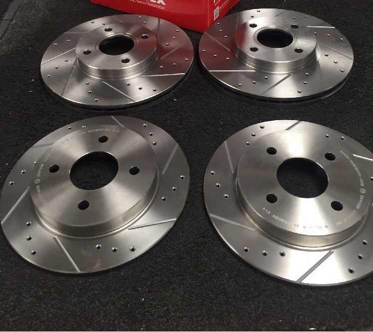 FIESTA ST150 FORD FIESTA 1.6 ST150 BRAKE DISC CROSS DRILLED FRONT REAR  