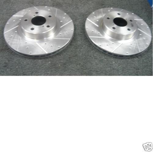 FOR SUBARU IMPREZA FORESTER DRILLED FRONT BRAKE DISCS &PADS