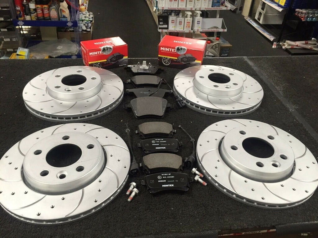 FOR NISSAN PATHFINDER R51 FRONT REAR CROSS DRILLED GROOVED BRAKE DISCS PADS 