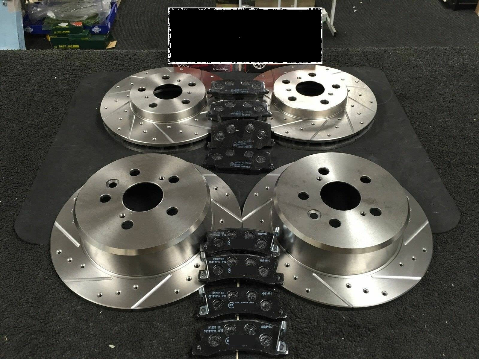 FOR TOYOTA CELICA GT FOUR ST185 DRILLED GROOVED BRAKE DISCS BRAKE PAD FRONT REAR