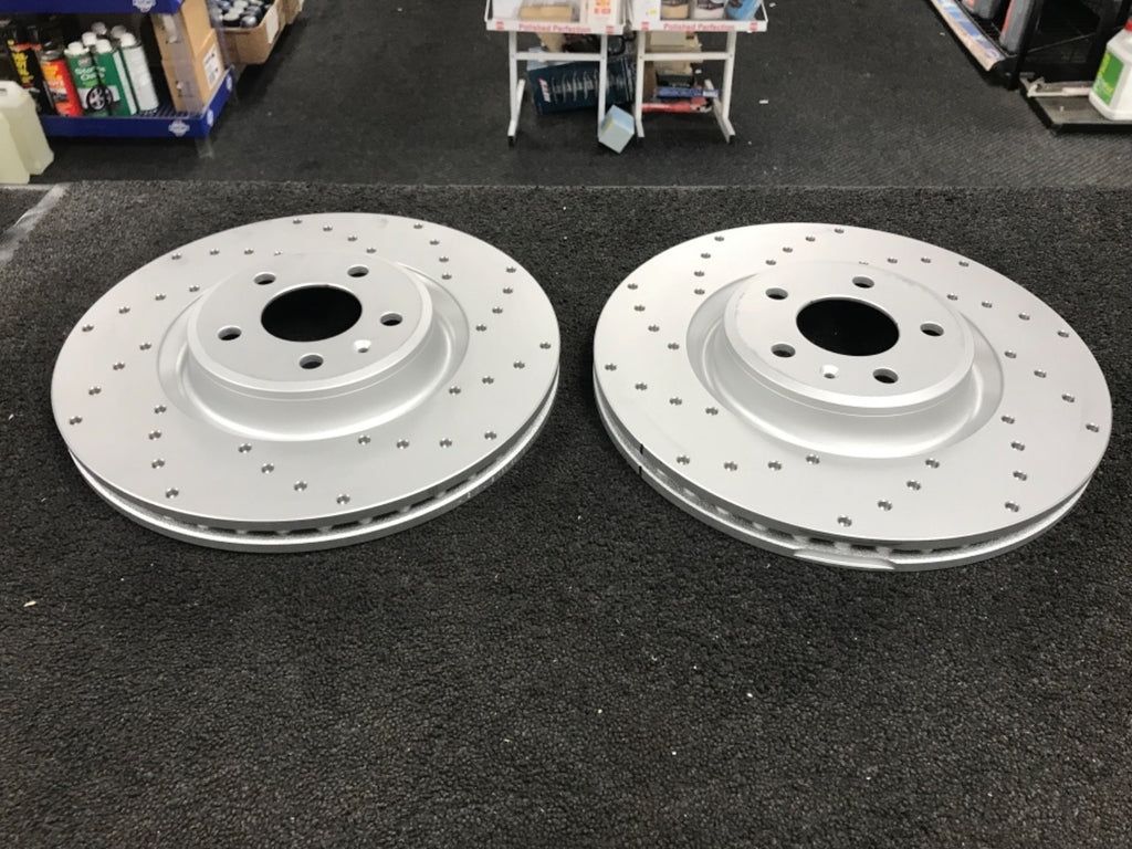 345MM SPORT DRILLED FRONT BRAKE DISCS TO FIT AUDI A4 A5 A6 A7 S5 S6 S7 Macan