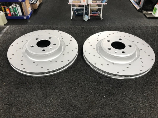 345MM SPORT DRILLED FRONT BRAKE DISCS TO FIT AUDI A4 A5 A6 A7 S5 S6 S7 Macan
