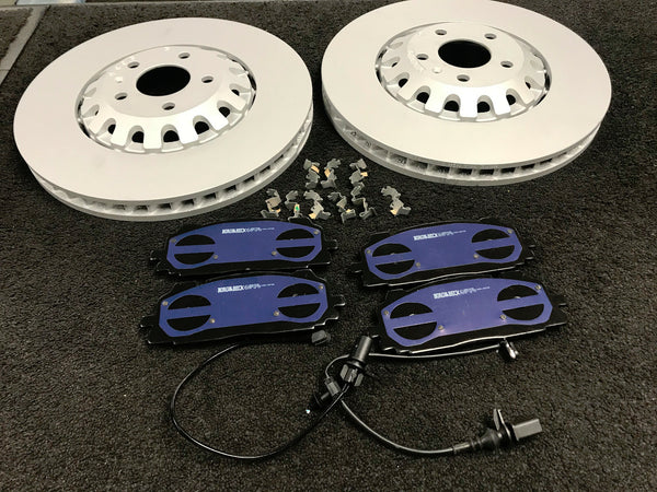 FOR AUDI A7 Q7 A8 4M 2015ON FRONT VENTED BRAKE DISC PAIR BRAKE PAD SENSORS 375mm