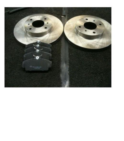 FOR NISSAN ALMERA N16 00-06 2 FRONT VENTED BRAKE DISCS BRAKE PADS NON ABS 256MM