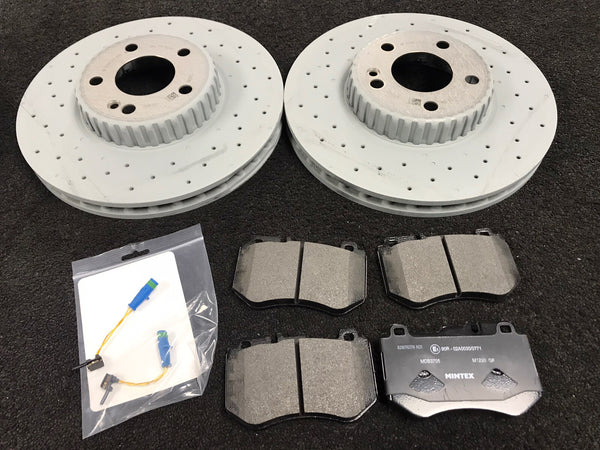 FOR MERCEDES C CLASS CDi SPORT 2015 ON BRAKE DISC GENUINE BRAKE PADS FRONT REAR