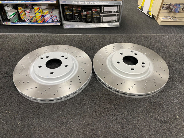 FOR MERCEDES C320 C350 SLK350 S203 W203 BRAKE DISC DRILLED  330mm FRONT