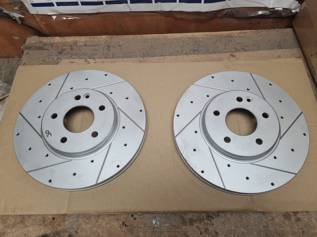 FOR MERCEDES SLK C200 W203 S230 E CLASS FRONT DRILLED GROOVED BRAKE DISCS 300mm